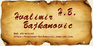 Hvalimir Bajkanović vizit kartica